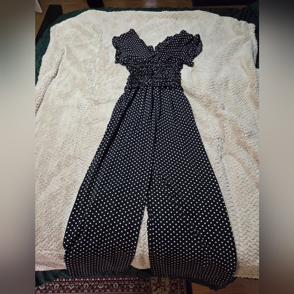 Black and White Polka Dot Jumpsuit